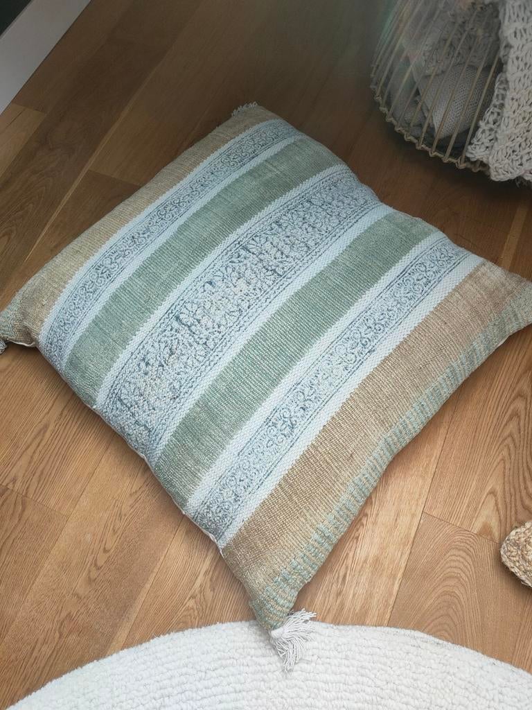 Riviera Maison kussen 80x80, Huis en Inrichting, Woonaccessoires | Kussens, Ophalen of Verzenden, Zo goed als nieuw, Vierkant