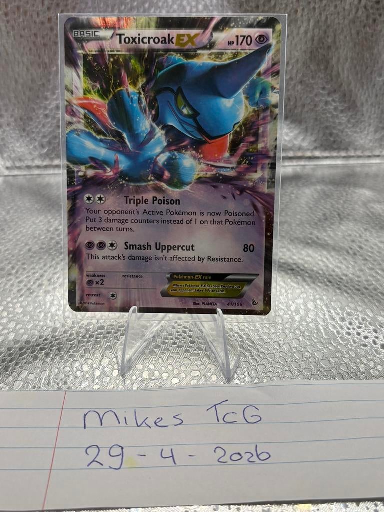 Toxicroak EX (FLF 41) Flashfire - Near mint, Ophalen of Verzenden, Zo goed als nieuw, Losse kaart