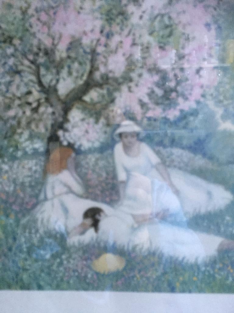 aquarel schilderei incl ingelijst, Ophalen of Verzenden