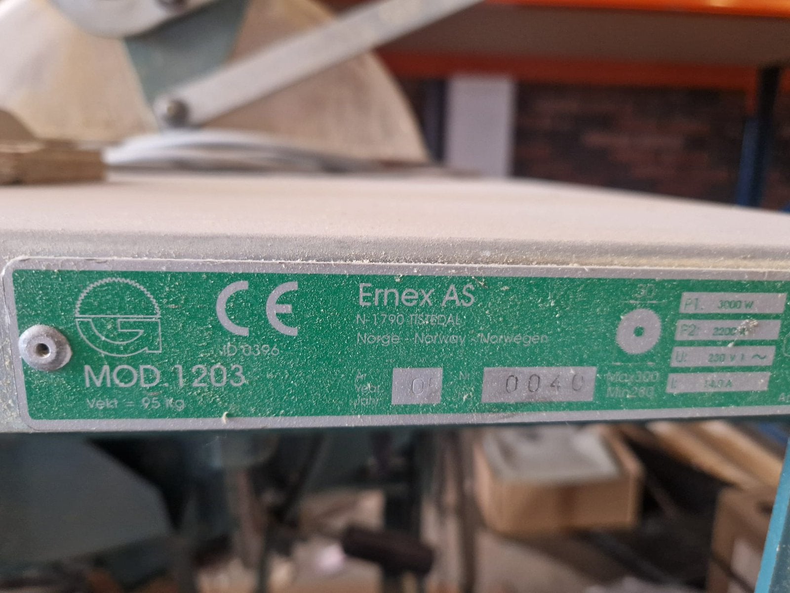 Ernex model 1203 zaagmachine, Ophalen, 70 mm of meer, Zo goed als nieuw, Afkortzaag