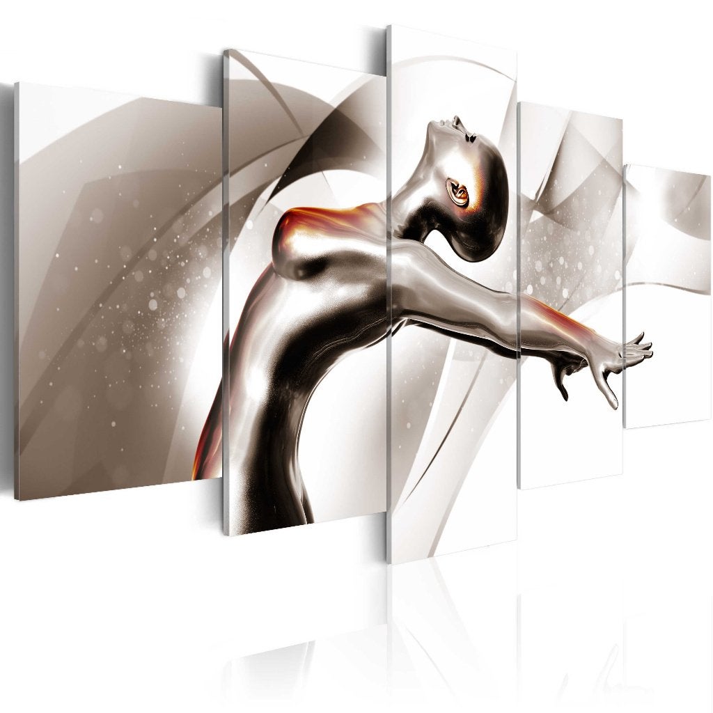 386 Sexy Vrouw Abstract 5 Luik Canvas Schilderij 200x100cm, Nieuw, 125 cm of meer, Ophalen of Verzenden, Schilderij