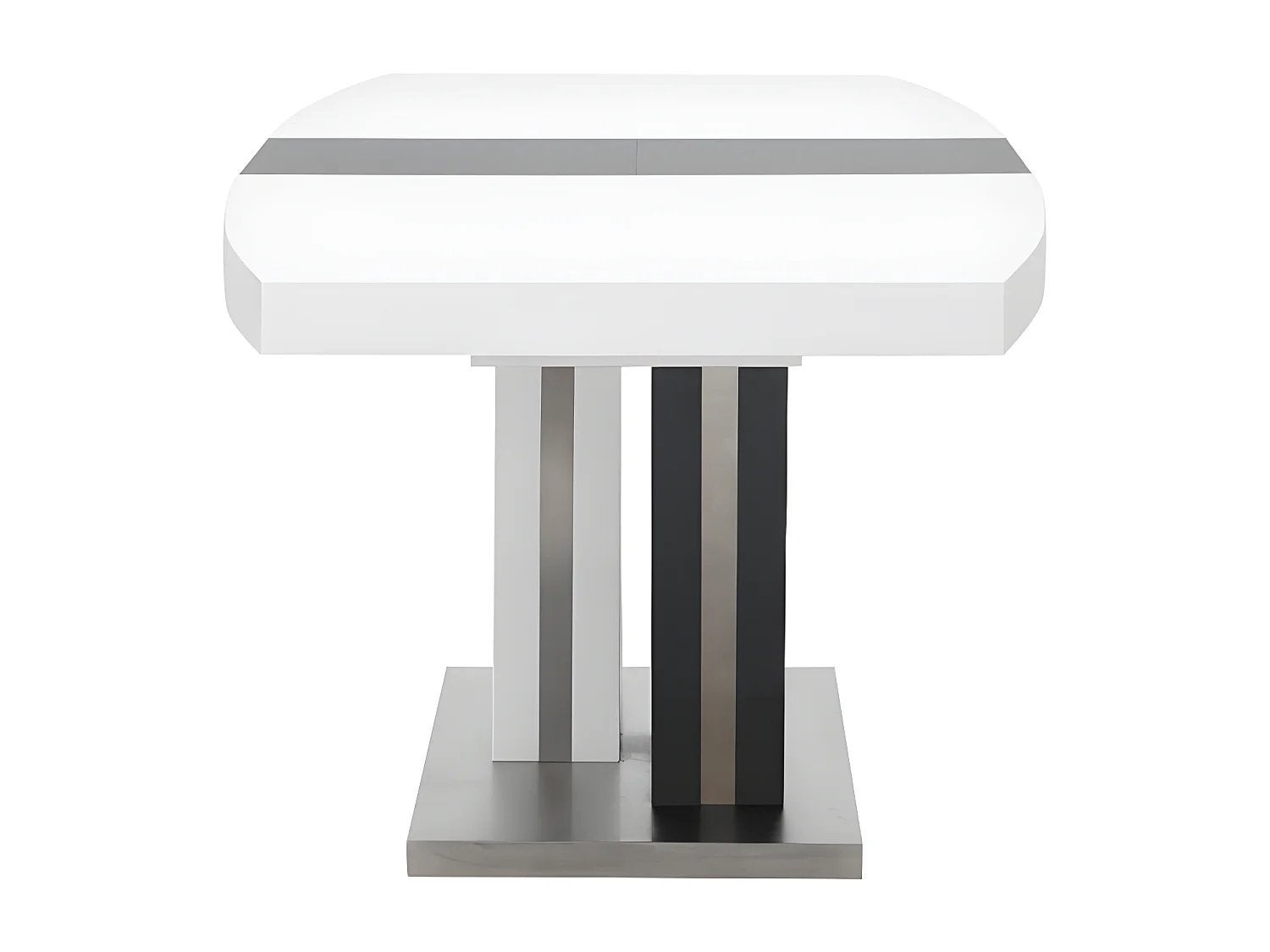 Extendable dining table - 6to8 people - gray and white, Extendable, 200 cm of meer, Zo goed als nieuw, Vijf personen of meer