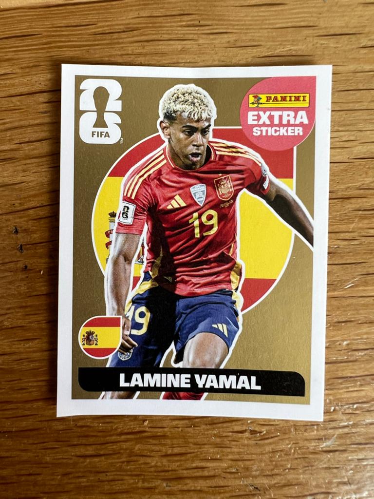 GOLD Lamine Yamal Spanje Panini FIFA Extra Sticker, Verzamelen, Ophalen of Verzenden, Nieuw, Sport