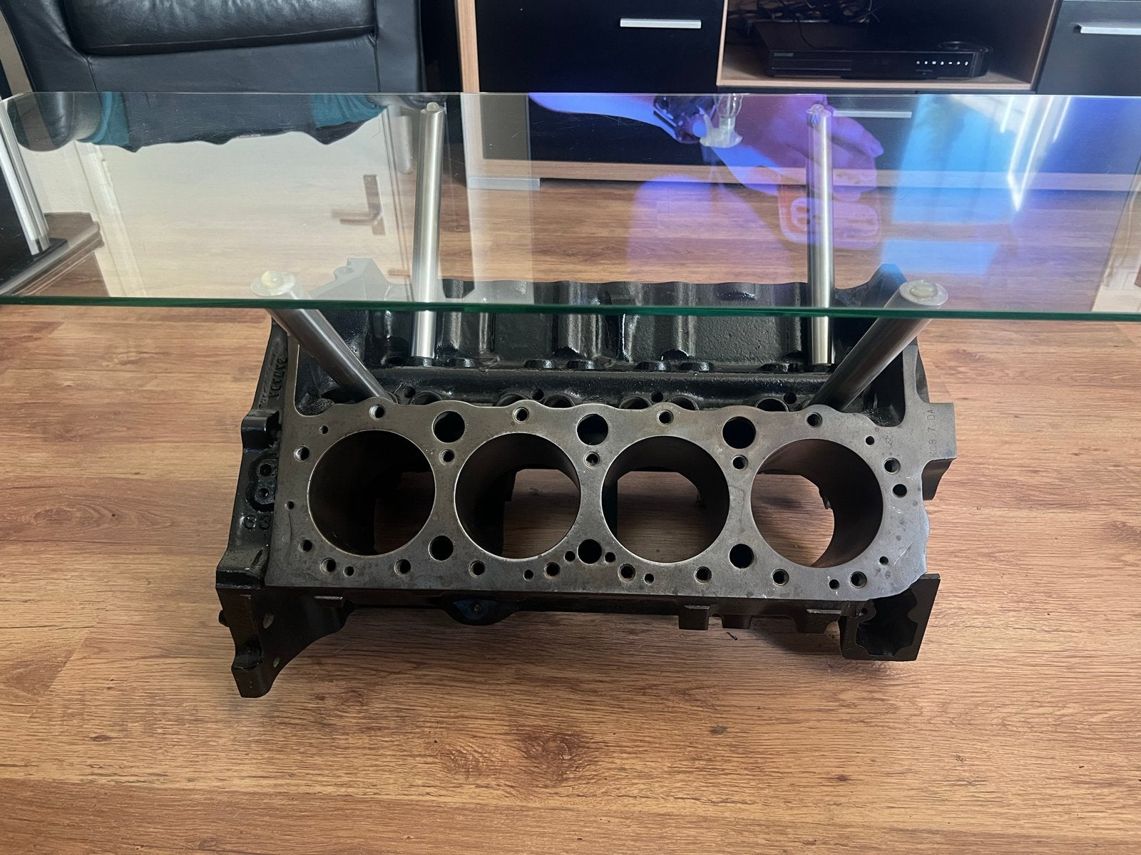 Chevrolet small block v8 salontafel+bijzettafel krukas, Ophalen, 50 – 75, Gebruikt, 50 tot 100 cm