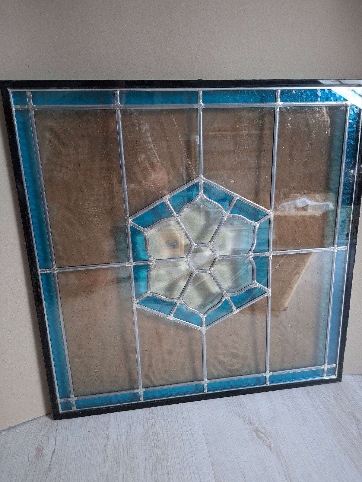 Glas in lood raam, 3-dubbel glas, Glasstudio Zeegers, Ophalen