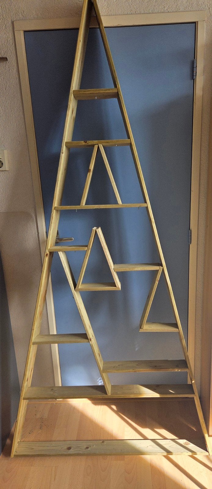 Unieke houten kerstboom met planken, Ophalen, Gebruikt