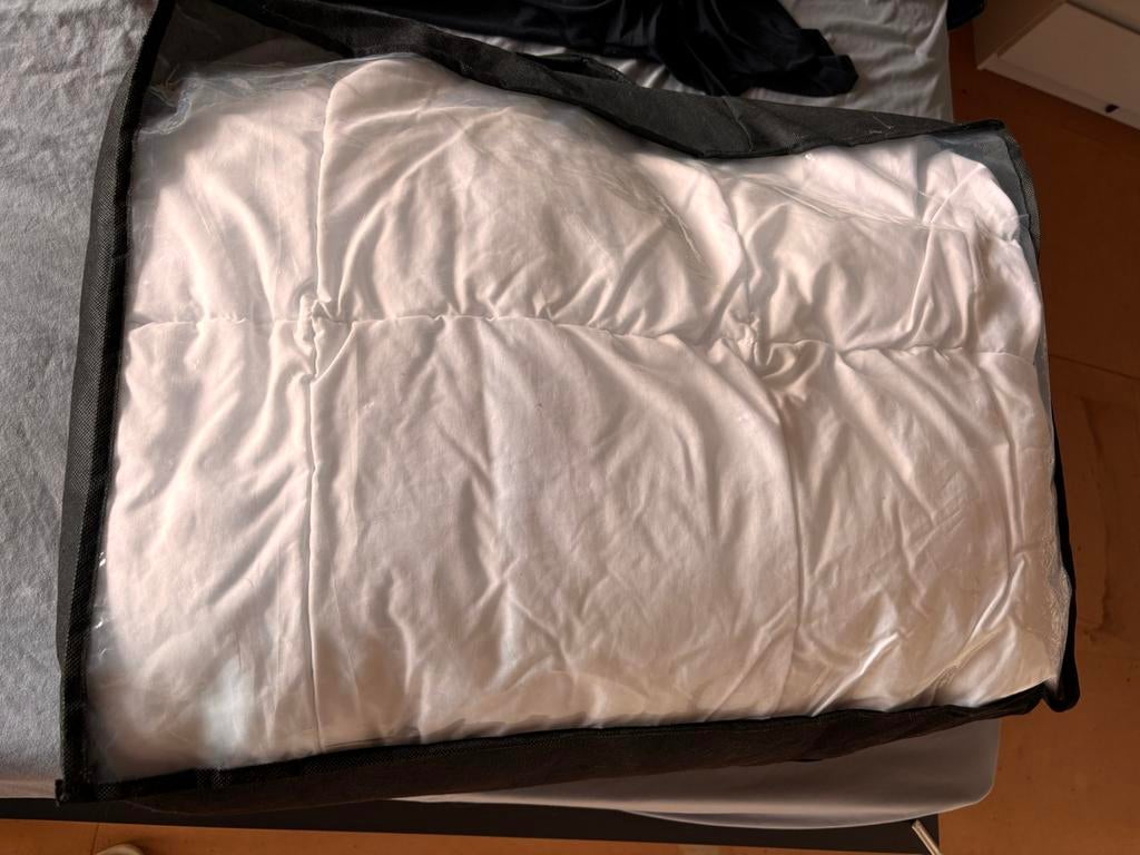 2 vierseizoenendekbedden en overtrekset, Ophalen, Eenpersoons, Wit, Dekbedovertrek