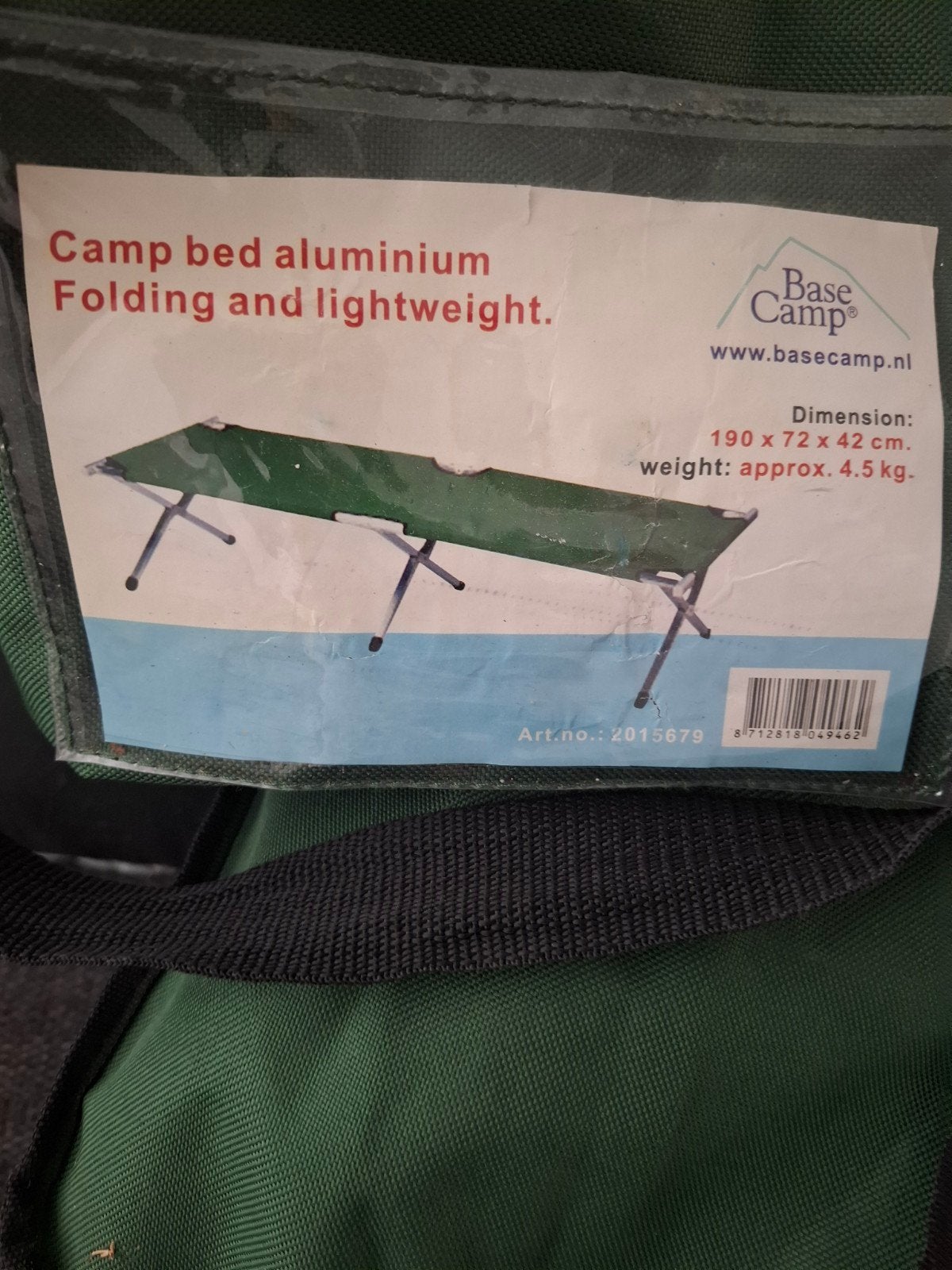 Base Camp Aluminium Opvouwbaar Veldbed - Lichtgewicht, Ophalen, Zo goed als nieuw