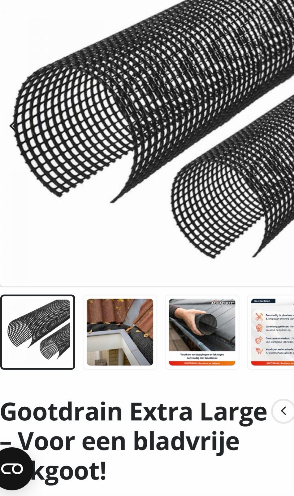 10 x 2 meter Gootdrain Extra Large - Bladvrije dakgoot, Kunststof, Zwart, Overige typen, Nieuw