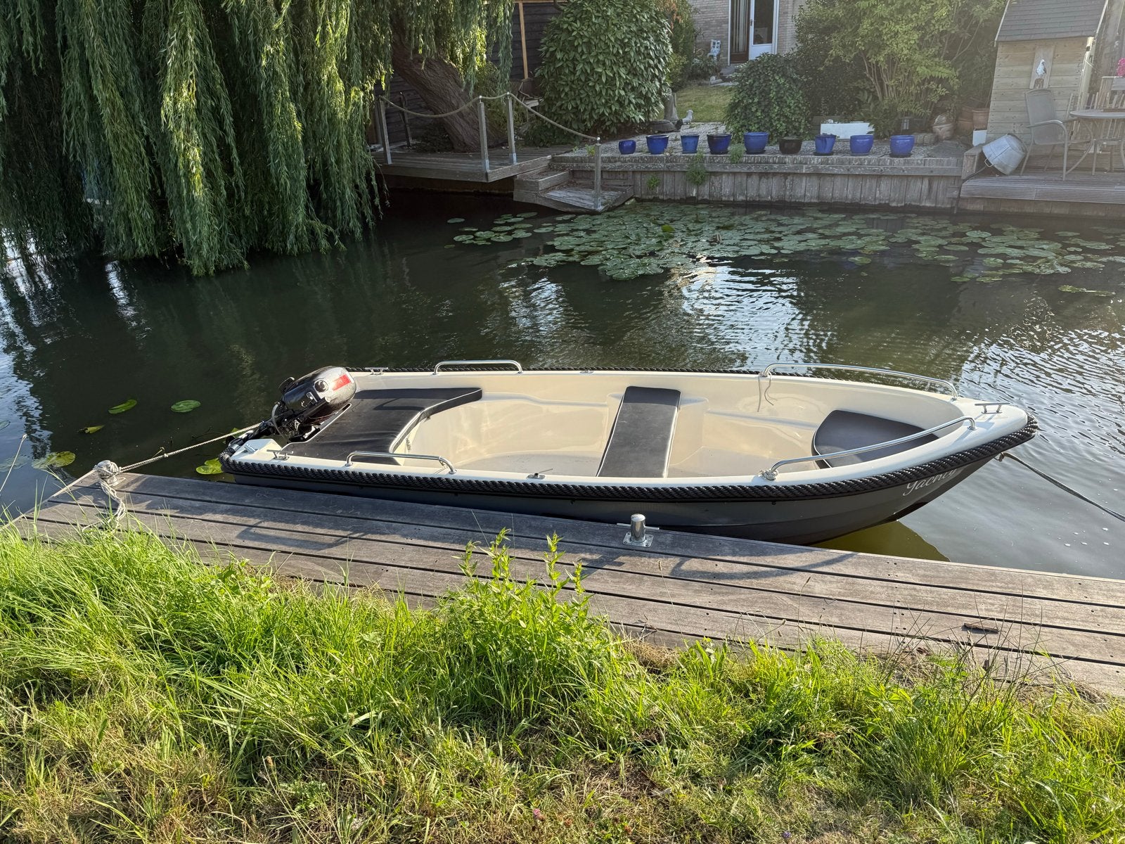 Leuke polyester boot met trailer en 6PK Suzuki, Watersport en Boten, Overige merken, Gebruikt, Afdekzeil, Buitenboordmotor