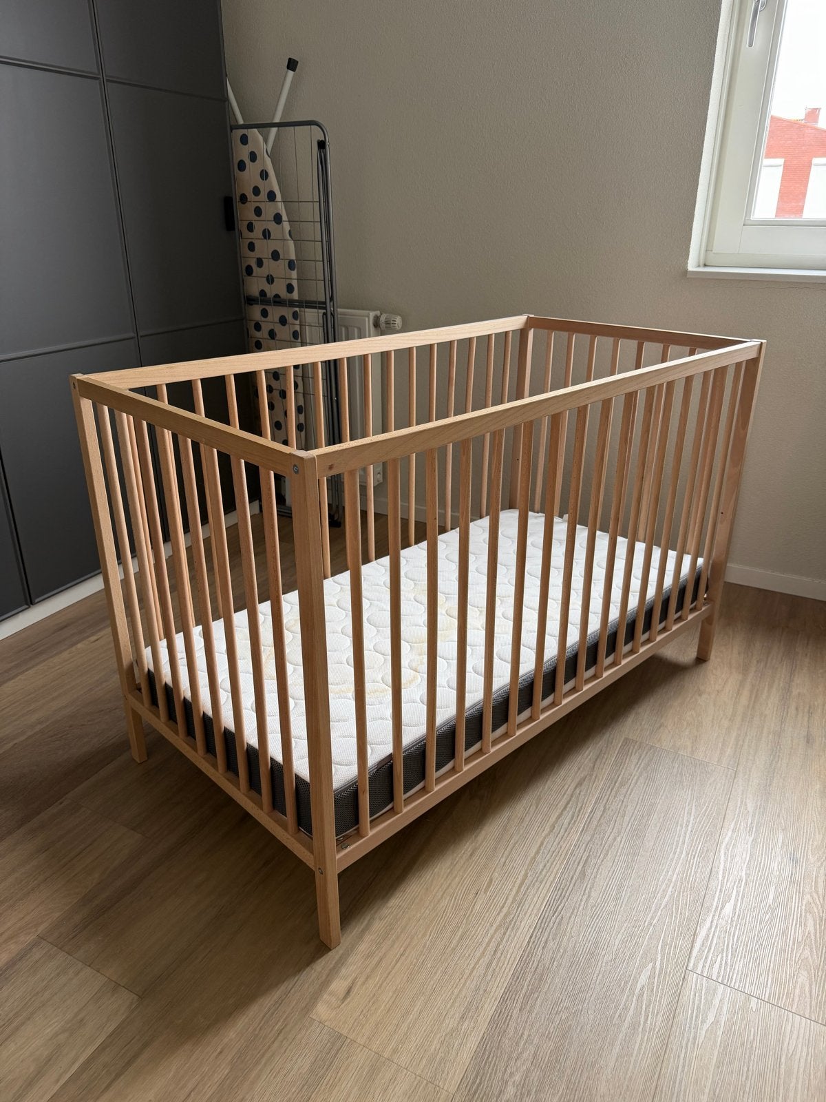 IKEA Sniglar babybedje, beuken, 120x60, Ophalen, Gebruikt, Lattenbodem, Minder dan 140 cm