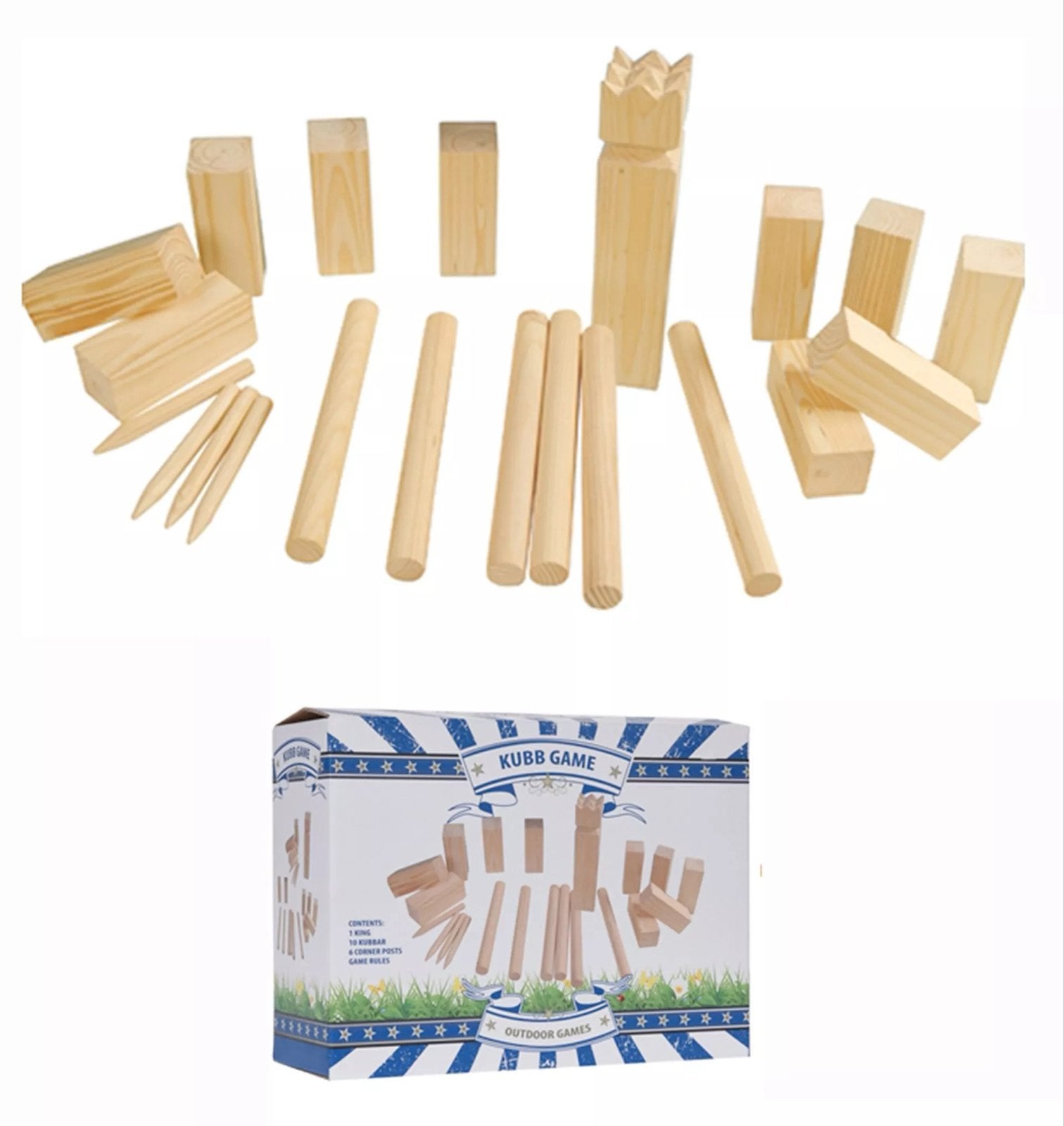 Nieuw Kubb spel - Houten buitenspel voor het hele gezin, Ophalen of Verzenden, Nieuw