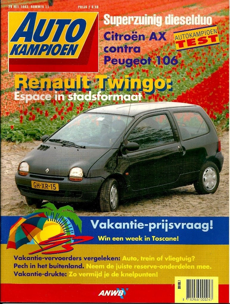 Autokampioen test Renault Twingo 1993, Ophalen of Verzenden, Gelezen, Renault