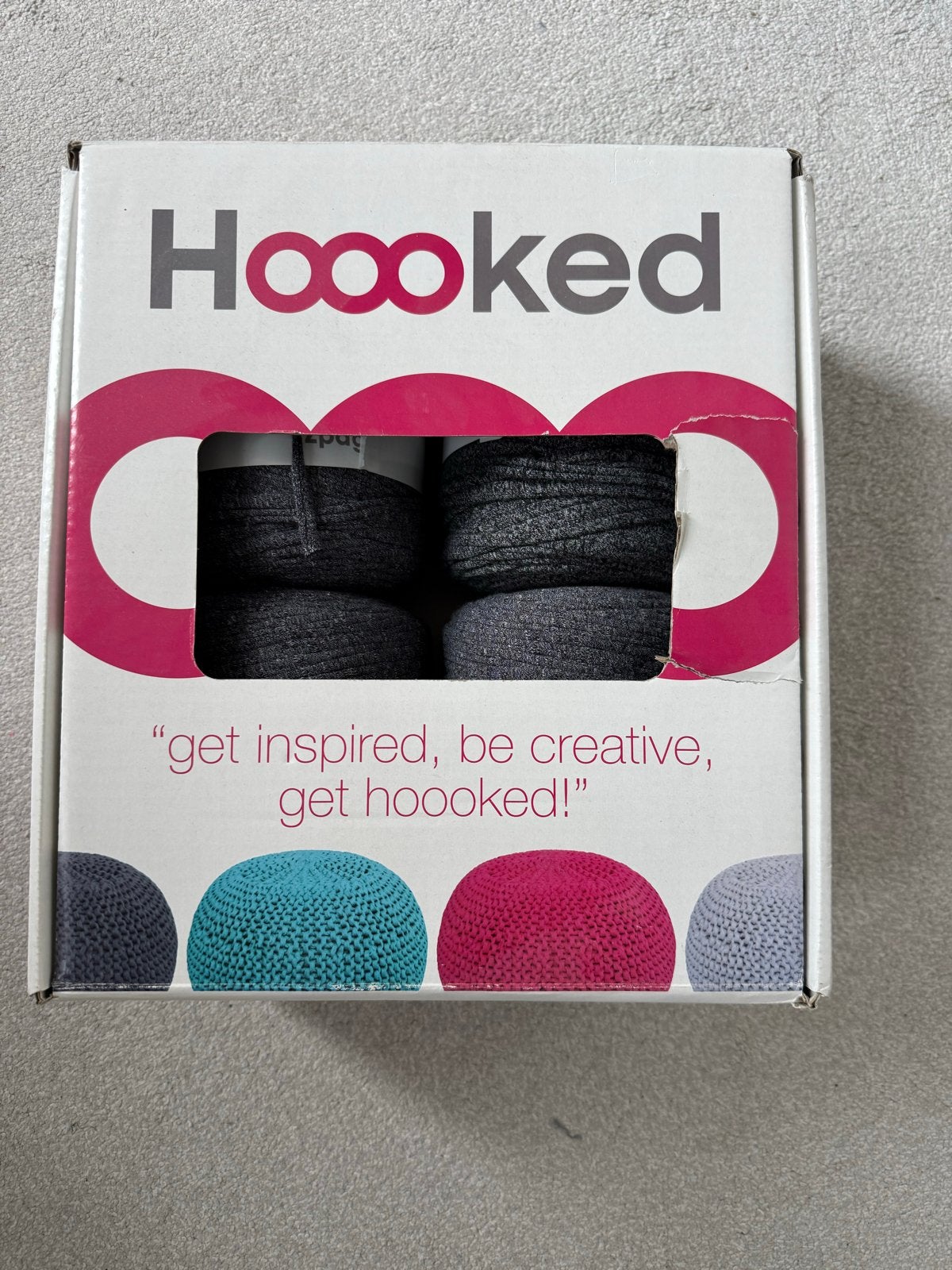 Hoooked Zpagetti POUF DIY pakket - Grijs / antraciet, Ophalen of Verzenden, Nieuw, Haken, Wol of Garen
