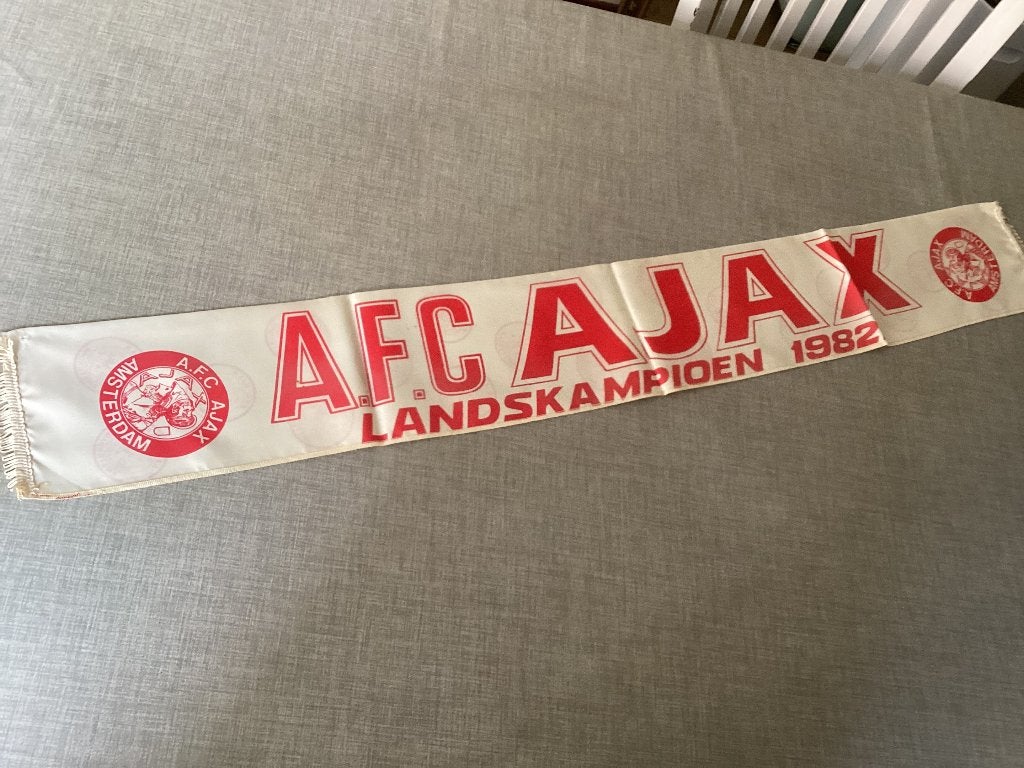 Sjaal Ajax landskampioen 1982, Ophalen of Verzenden, Gebruikt, Ajax, Vaantje of Sjaal