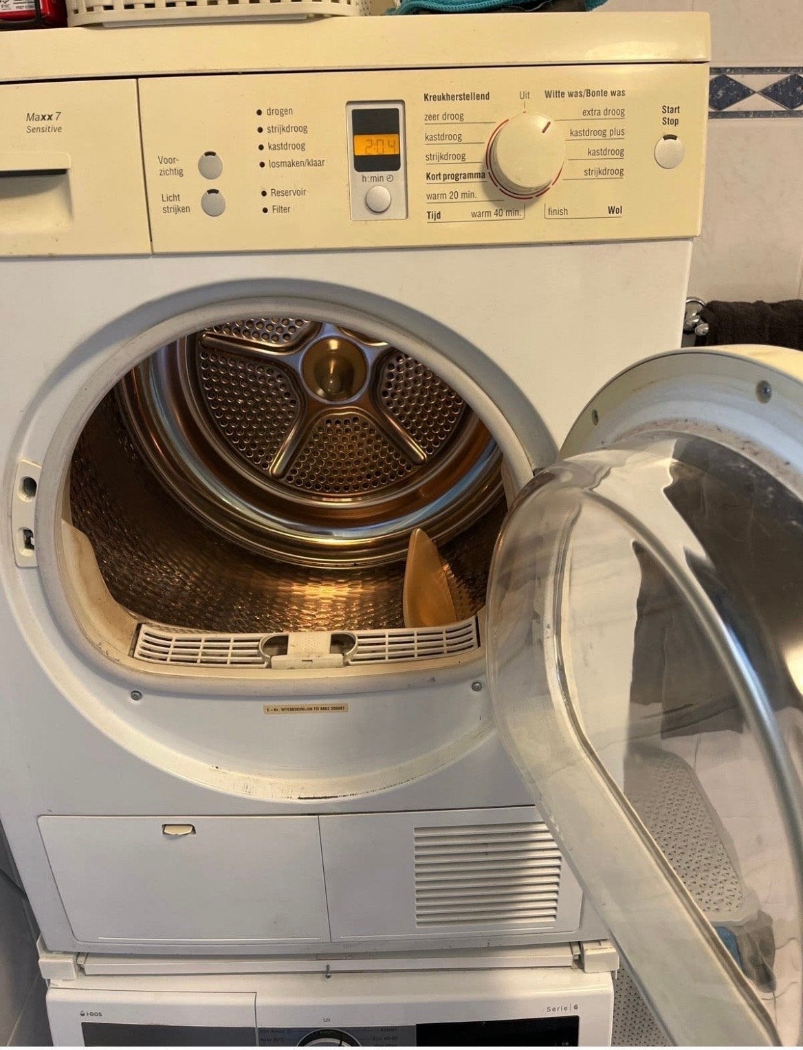 Condensdroger Bosch, Witgoed en Apparatuur, Wasdrogers, Ophalen, 6 tot 8 kg, Gebruikt, Voorlader