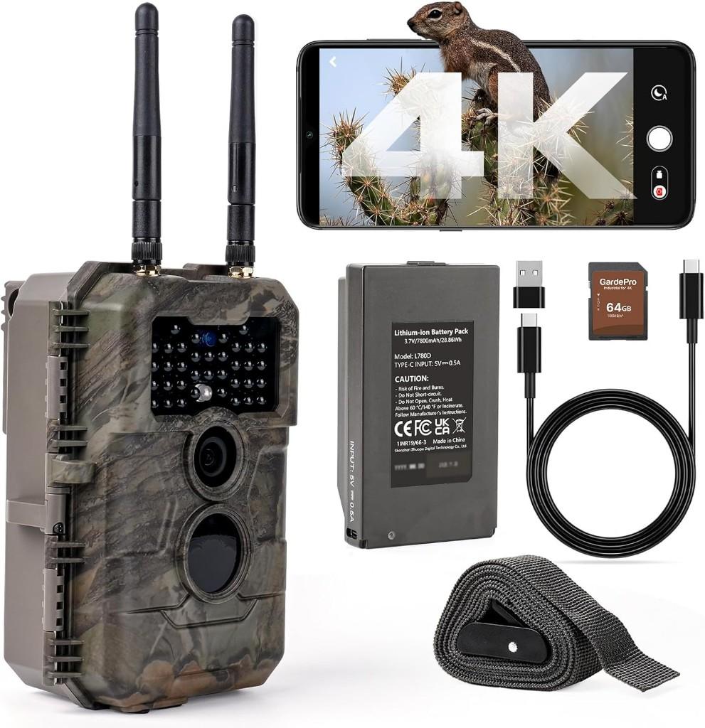GardePro E6 2.0 Pro 4K Wildcamera - Nieuw in doos + 64GB SD, Overige merken, Nieuw, Geheugenkaart, Camera