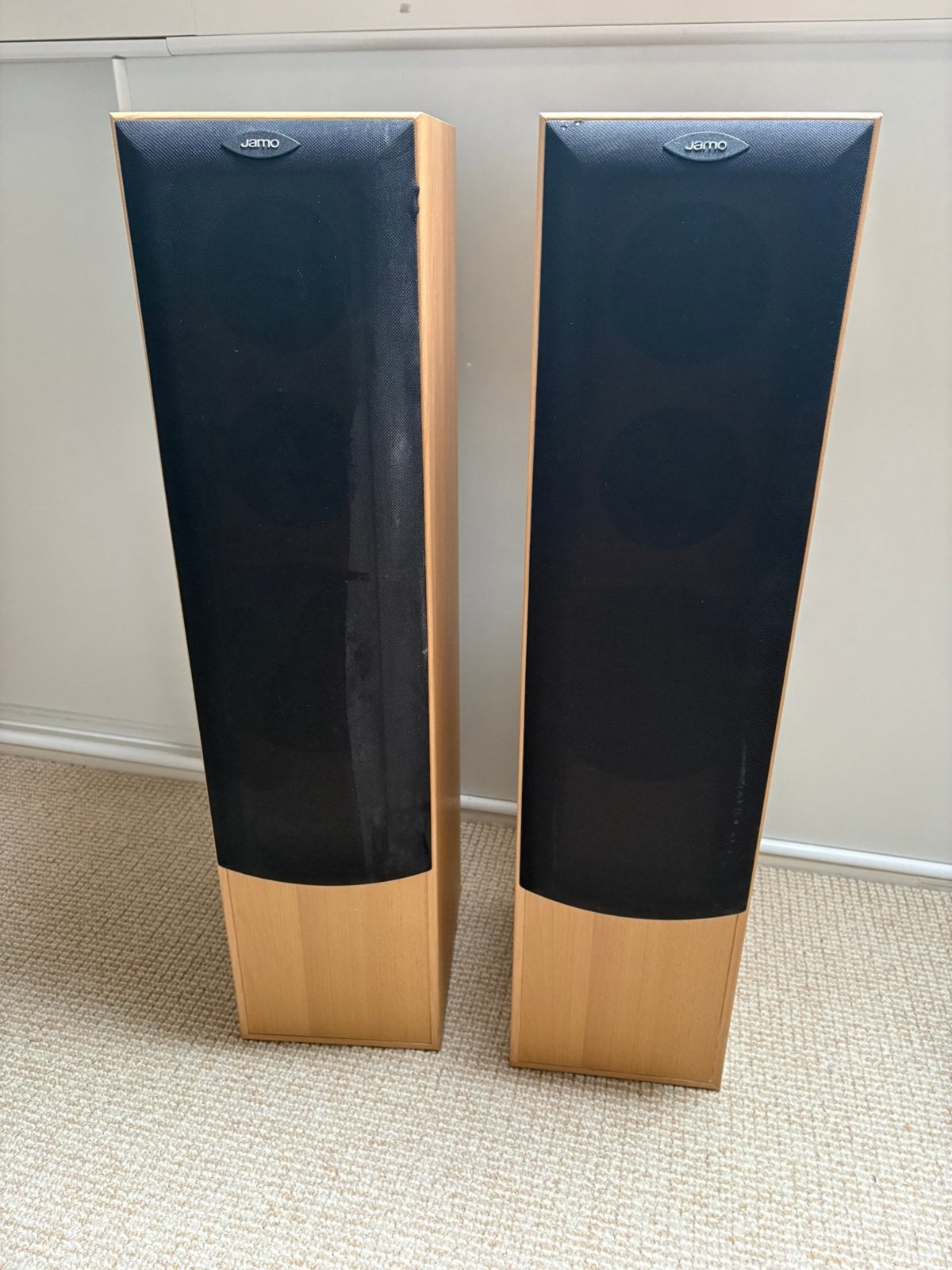 Jamo boxen set, Ophalen of Verzenden, 60 tot 120 watt, Front, Rear of Stereo speakers, Jamo
