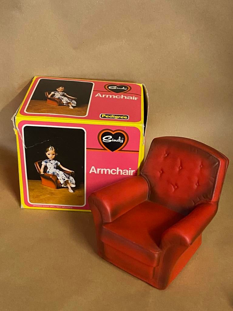 Vintage Pedigree Sindy zetel armchair in doos niet Barbie, Ophalen of Verzenden