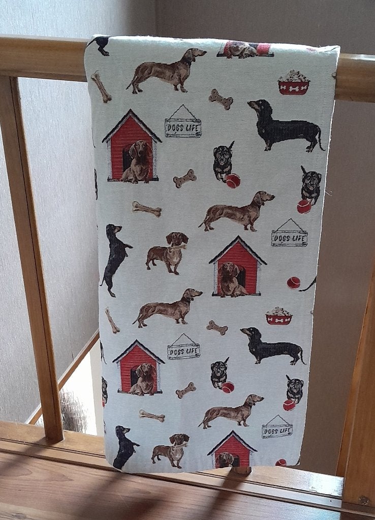 ~ Gobelin Deken Plaid Teckels Honden Lap Stof, Ophalen of Verzenden, Gebruikt