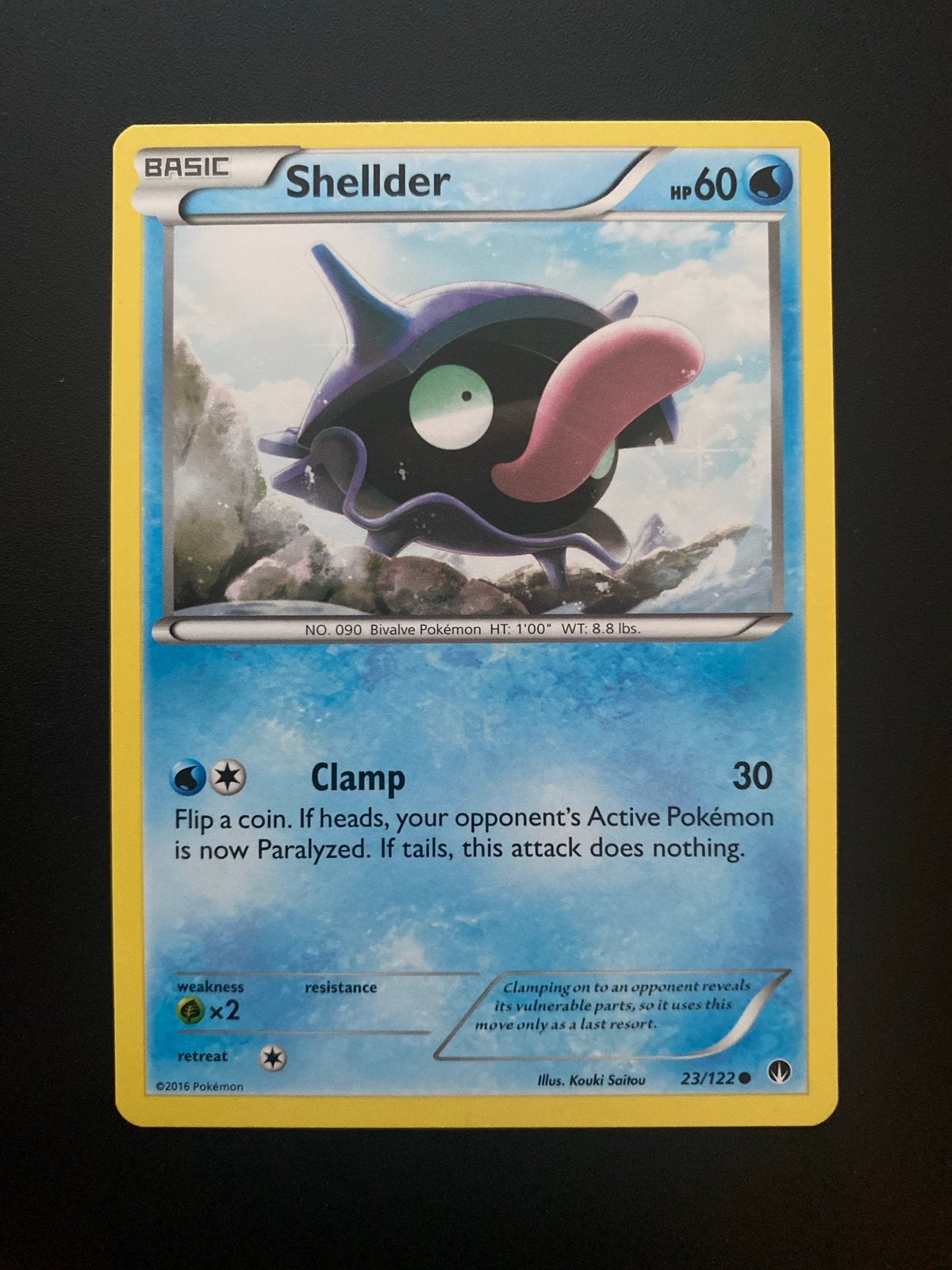 Shellder 23/122 XY Breakpoint (2016) Packfresh Mint!, Ophalen of Verzenden, Gebruikt, Losse kaart