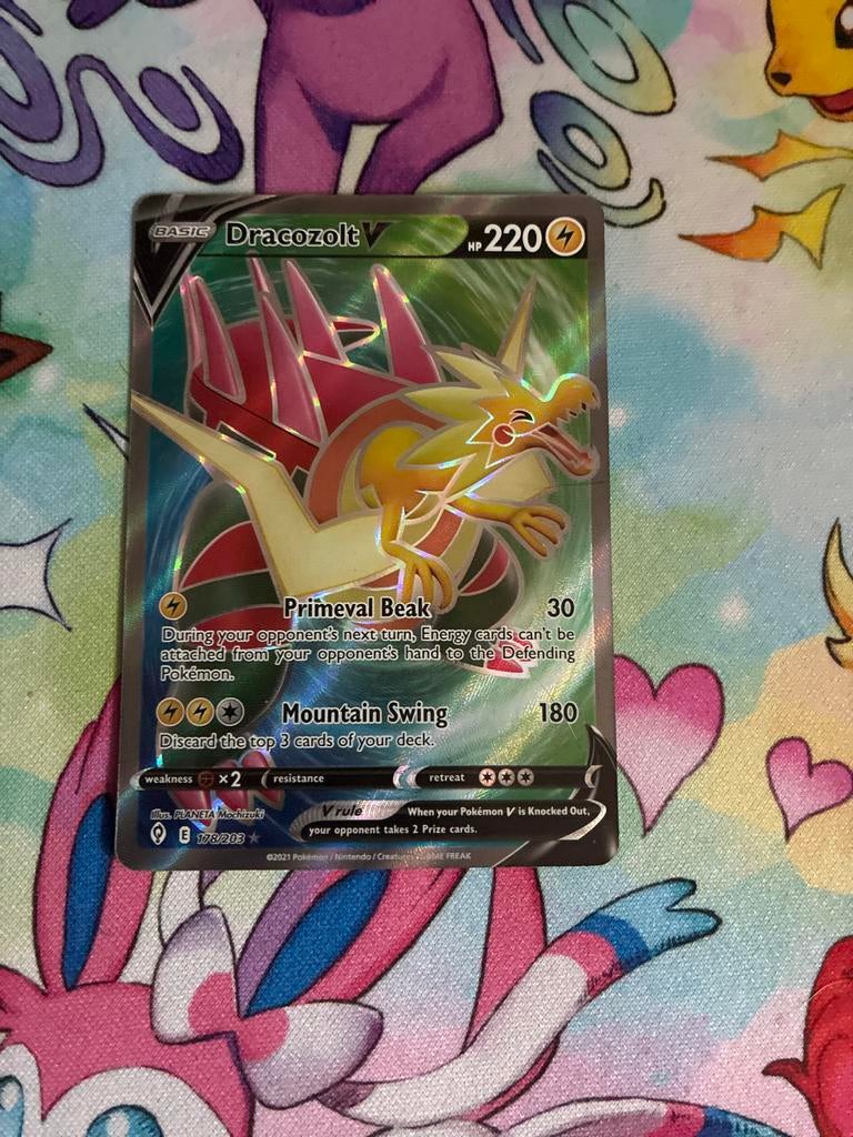 Dracozolt V Pokémon Kaart - Zo goed als nieuw, Ophalen of Verzenden, Zo goed als nieuw, Losse kaart, Foil