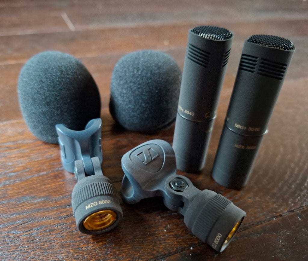 2x Sennheiser MKH8040 cardioide microfoon, compleet, Ophalen, Zo goed als nieuw, Studiomicrofoon