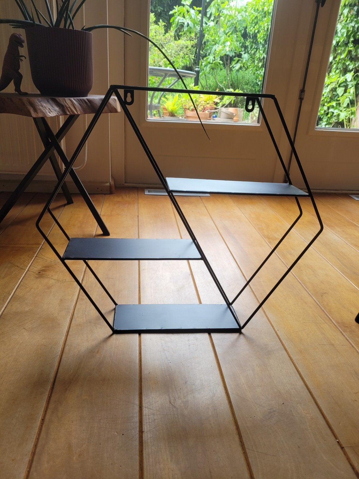 Zwart Hexagon Wandrek - 51,5x59x11 cm, Huis en Inrichting, Woonaccessoires | Wandplanken en Boekenplanken, Ophalen