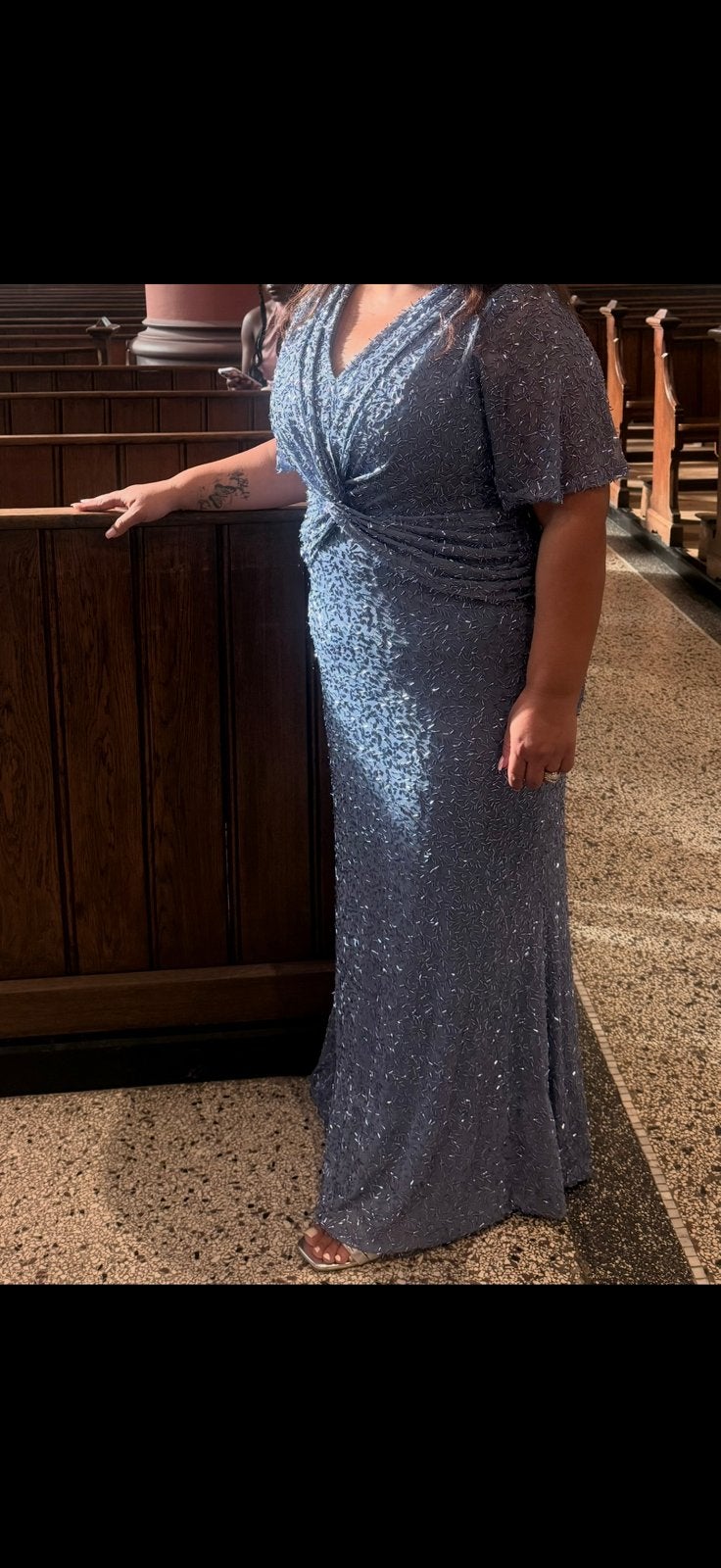 Elegante galajurk, Kleding | Dames, Gelegenheidskleding, Galajurk, Blauw, Maat 46/48 (XL) of groter, Ophalen of Verzenden