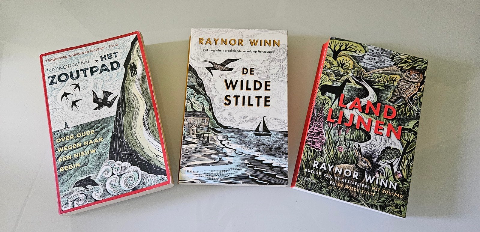 Raynor Winn Trilogie: Het Zoutpad, Wilde Stilte, Landlijnen, Ophalen of Verzenden, Zo goed als nieuw, Raynor Winn, Nederland