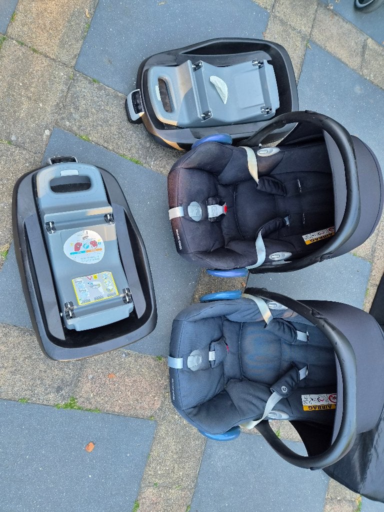 2 maxicosi's en isofix (Familyfix), Ophalen, Gebruikt, Isofix, 0 t/m 13 kg