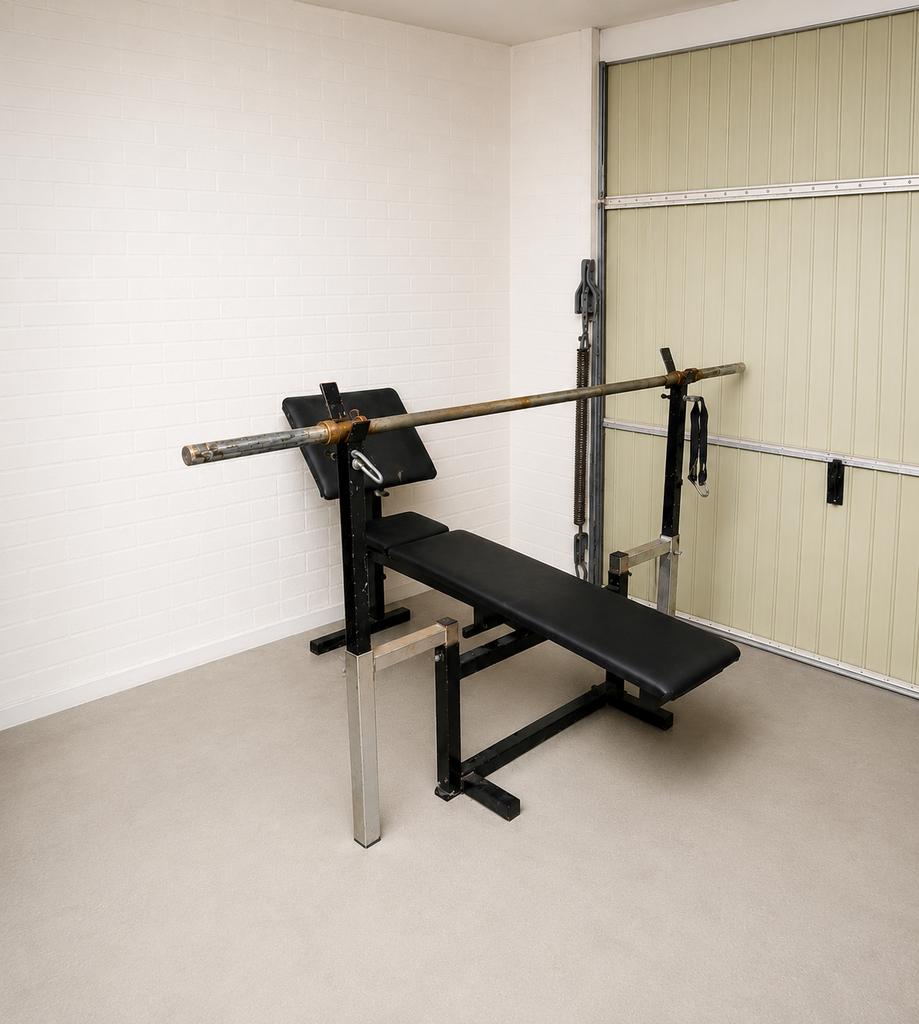 Halterbank inclusief stang - Ideaal voor homegym, Sport en Fitness, Ophalen of Verzenden, Gebruikt, Borst, Fitnessbank