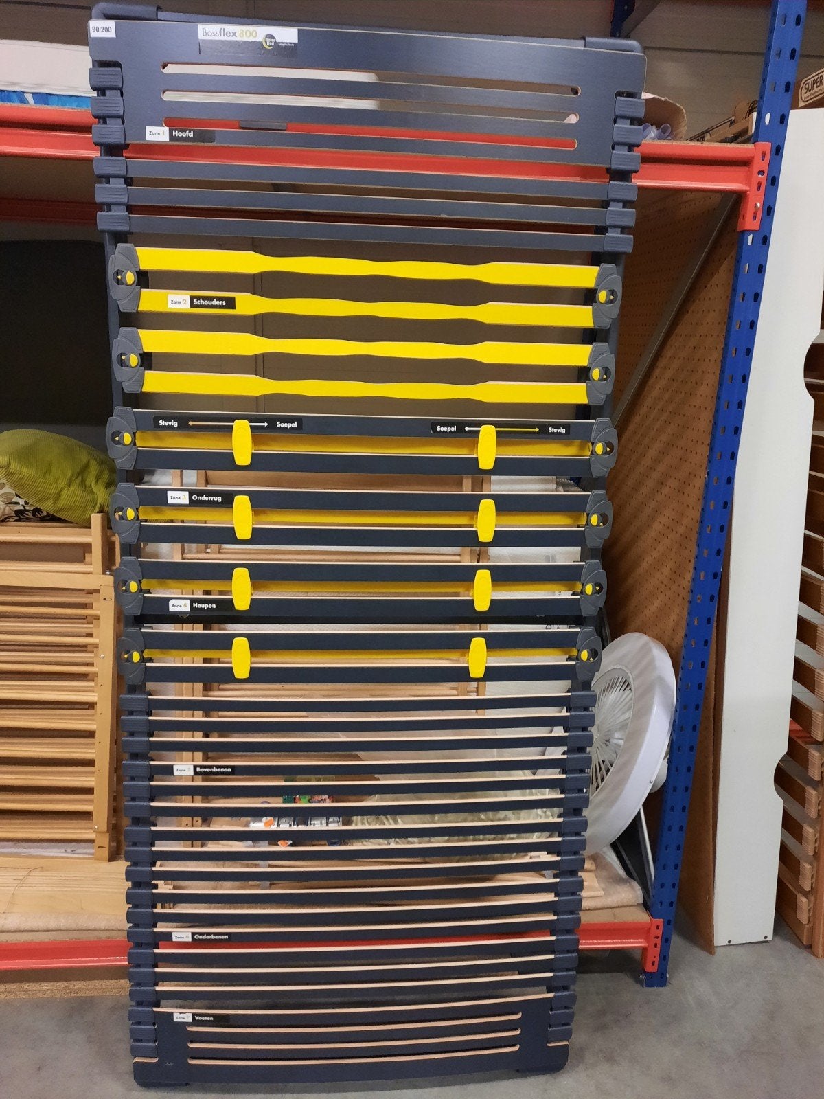 Bossflex 800 eenpersoons vlakke lattenbodem 90x200, Ophalen, Gebruikt, 90 cm, Eenpersoons
