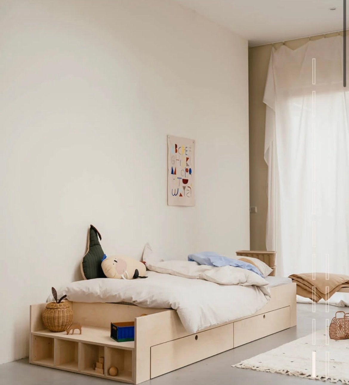 Kinderbed met lades en opbergvakken - gedemonteerd, Ophalen, Gebruikt, Overige maten, Hout