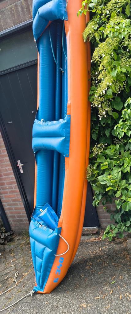 Degelijke rubber/canvas kano, Watersport en Boten, Ophalen, Opblaasbaar, Gebruikt, 2-persoons