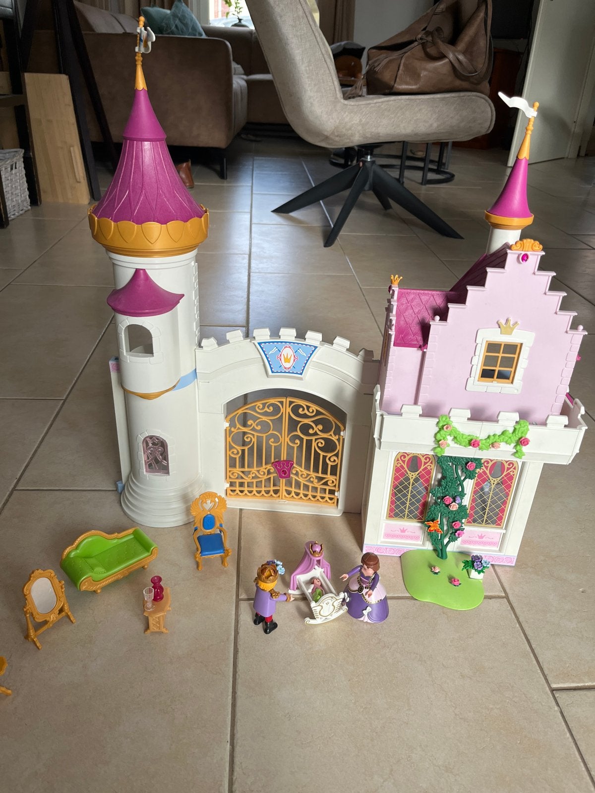 Playmobil Prinsessenkasteel met accessoires, Ophalen of Verzenden, Gebruikt, Poppenhuis
