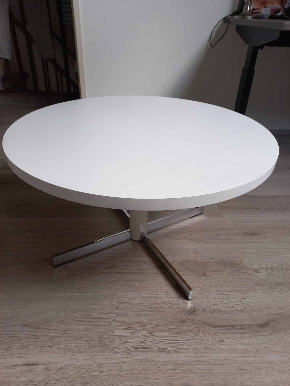 Salontafel wit rond, Huis en Inrichting, Tafels | Salontafels, Ophalen, Gebruikt, 50 tot 100 cm, Rond