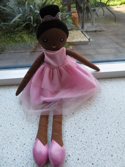 Pop met bruin velletje in roze jurk ballerina ballet Zeeman, Ophalen of Verzenden, Zo goed als nieuw, Overige typen, Wasbaar