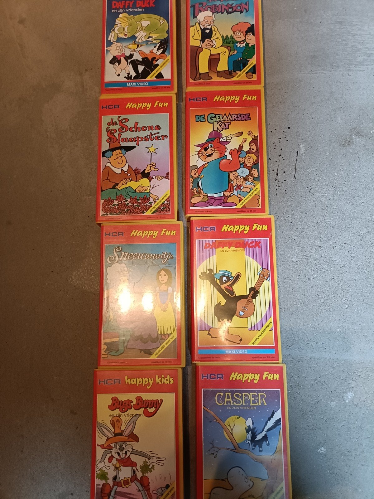 VHS banden: Sneeuwwitje, Casper, Bugs Bunny, Daffy Duck, Gebruikt, Tekenfilm, Alle leeftijden, VHS
