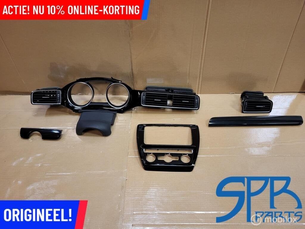 Vw JETTA 5C DASHBOARD INLEG SET CARBON HOOGGLANS ZWART NEW, Auto-onderdelen, Interieur en Bekleding, VOLKSWAGEN, Volkswagen, Nieuw