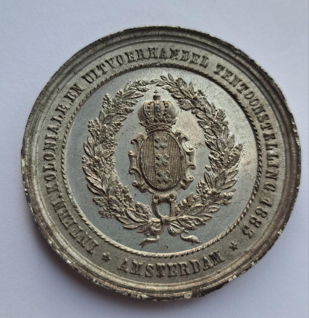 Penning tentoonstelling amsterdam 1883, Ophalen of Verzenden, Overige materialen, Nederland