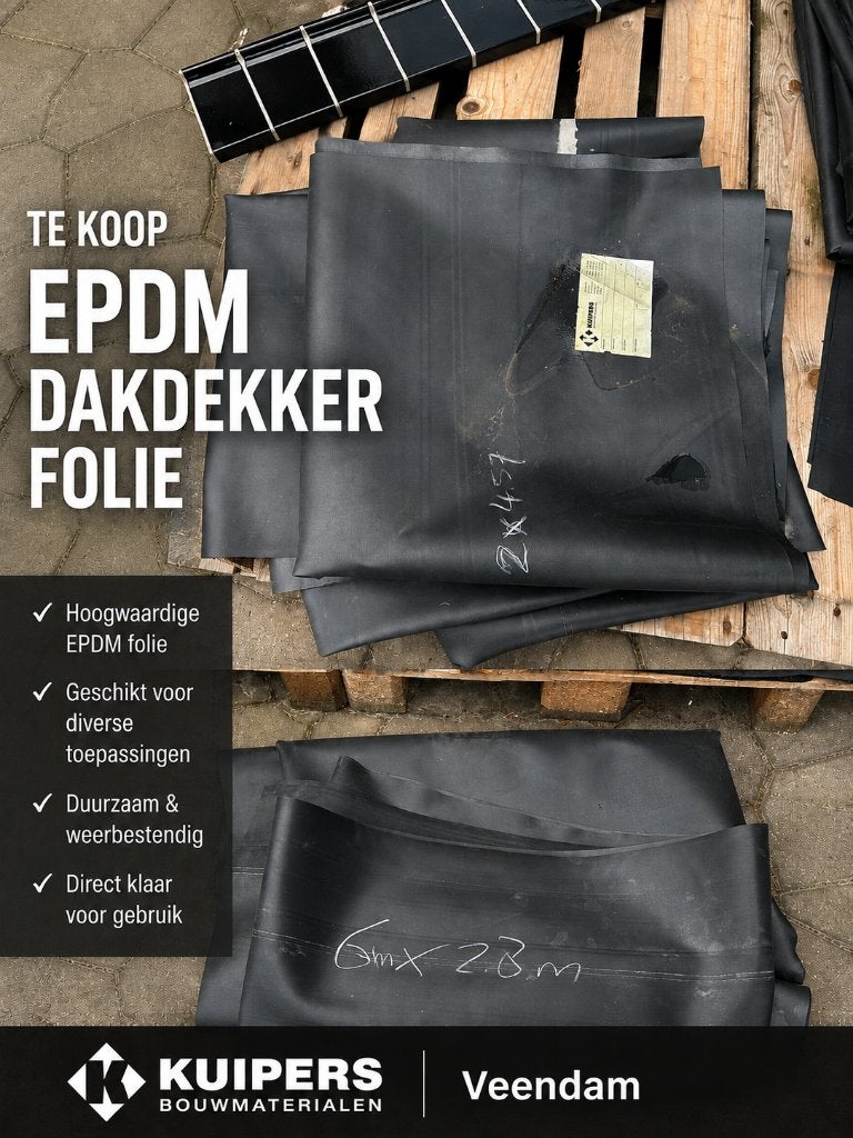 EPDM dakfolie nieuw, Ophalen, Overige materialen, Zwart, Overige typen