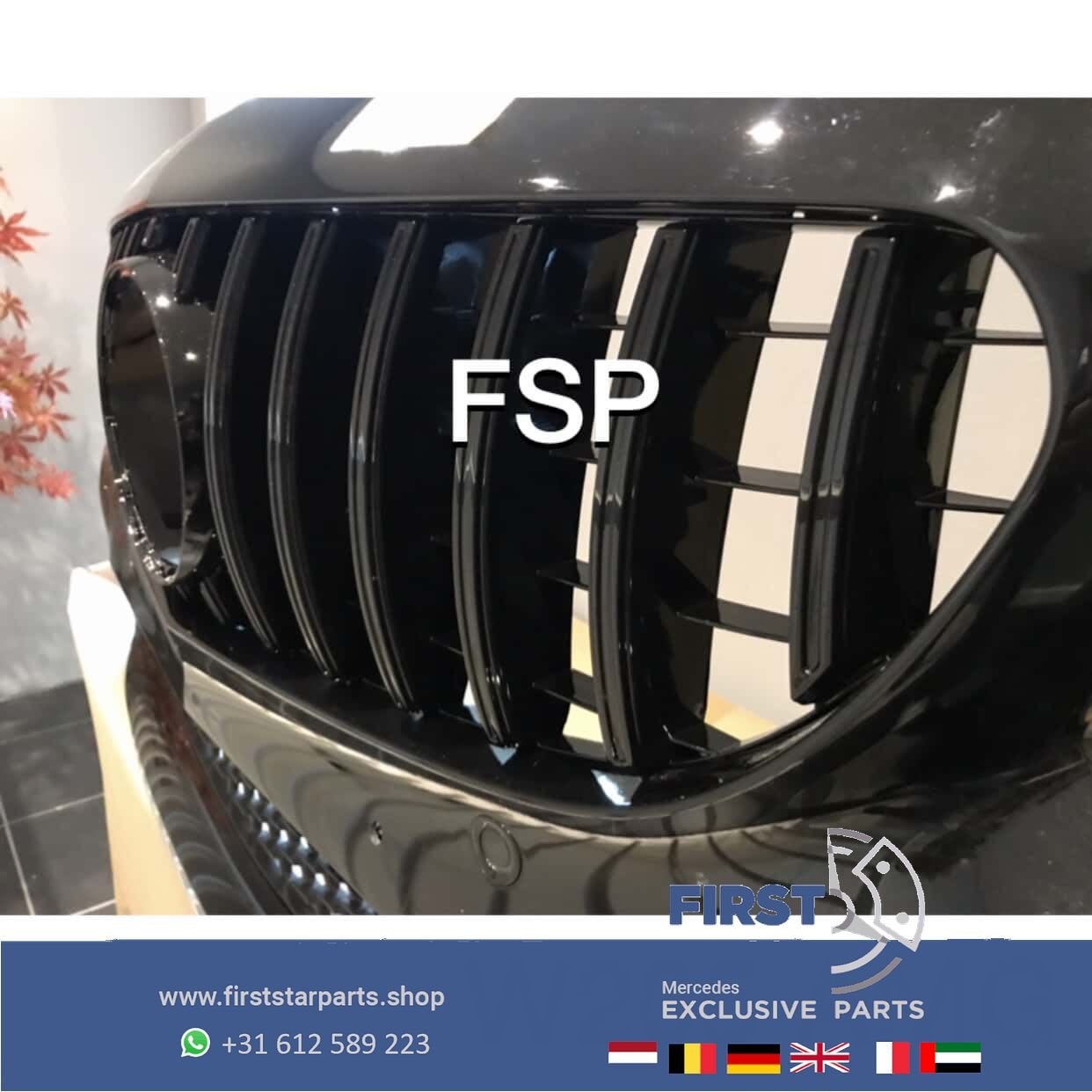 W205 C205 FACELIFT C43 AMG VOORBUMPER + GT GRIL ZWART 2018-2, Auto-onderdelen, Gebruikt, -, Voor, Ophalen of Verzenden