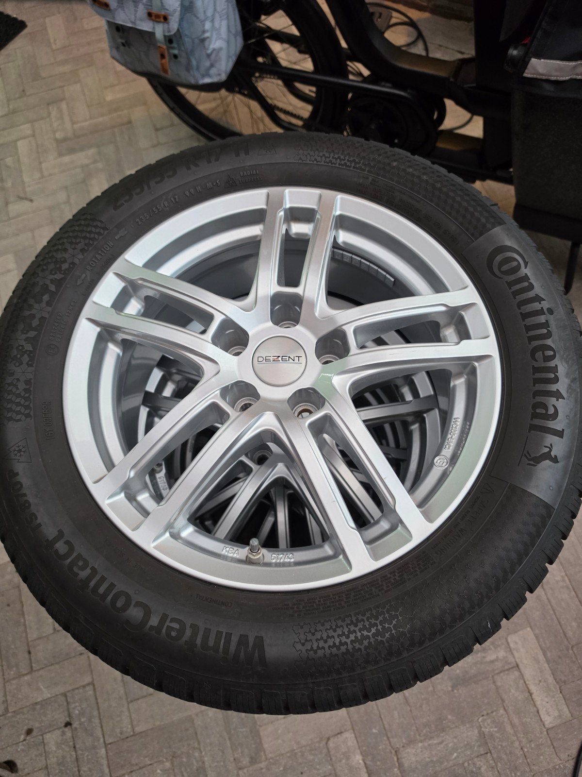 17" Dezent TZ velgen met Continental winterbanden met TPMS, Auto-onderdelen, Ophalen, Gebruikt, Banden en Velgen, 17 inch