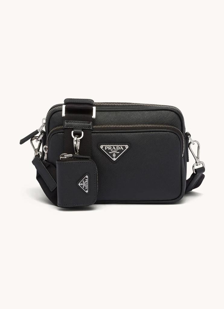 Prada Schoudertas van leer - Zwart, Sieraden, Tassen en Uiterlijk, Tassen | Schoudertassen, Gebruikt, Overige merken, Zwart, Leer