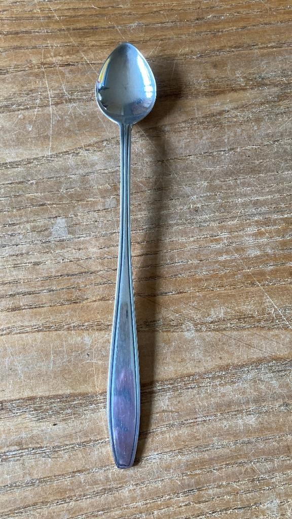 Vintage Douwe Egberts verzilverde lange lepel (19,8 cm) HH90, Ophalen of Verzenden