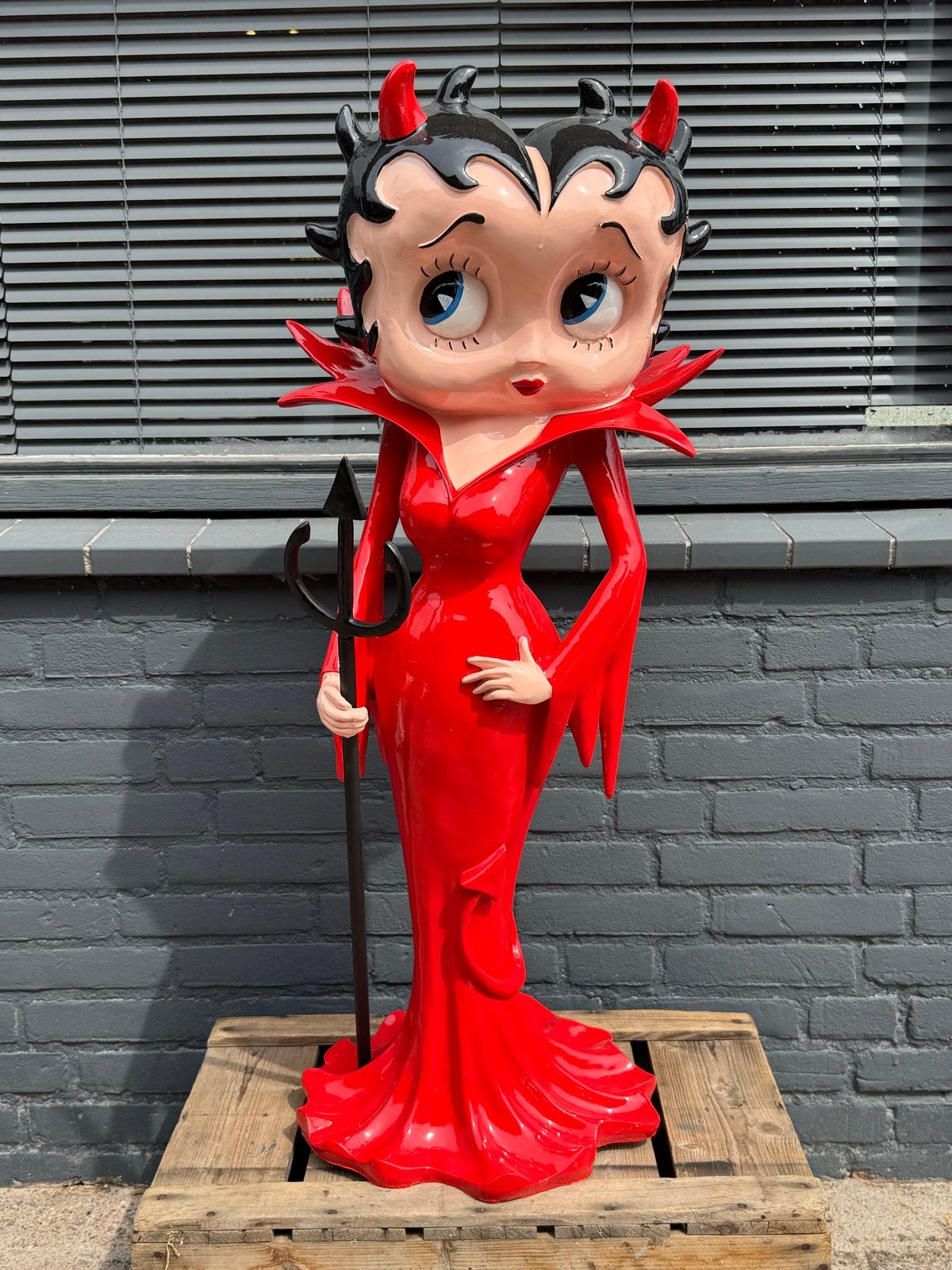 Grote Betty Boop Duivel Beeld - Uniek Decoratiestuk, Ophalen, Zo goed als nieuw, Mens