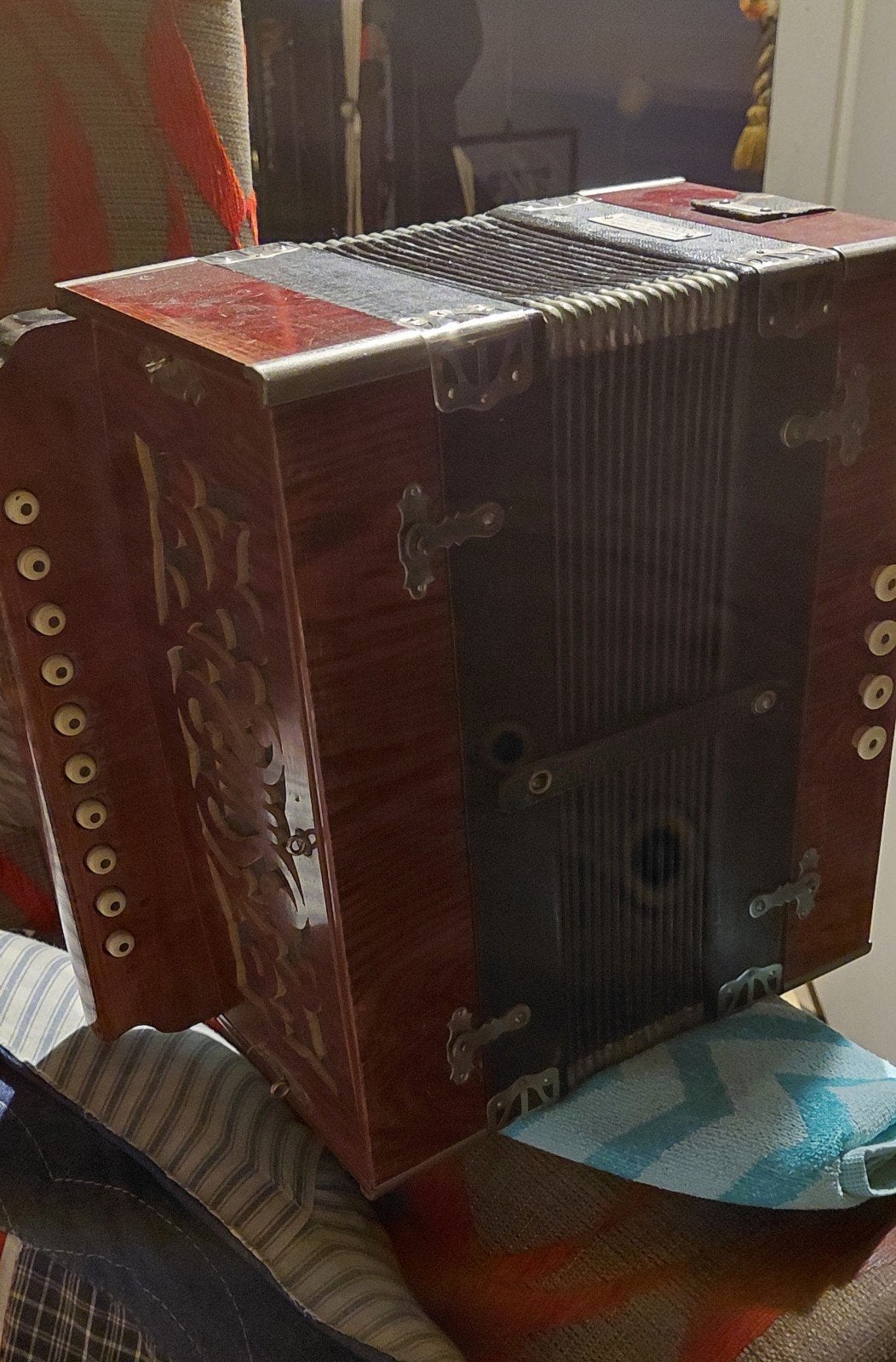 Antieke 1-rijer accordeon - Meinel & Herold, Ophalen of Verzenden, Gebruikt, Knopaccordeon, Overige merken