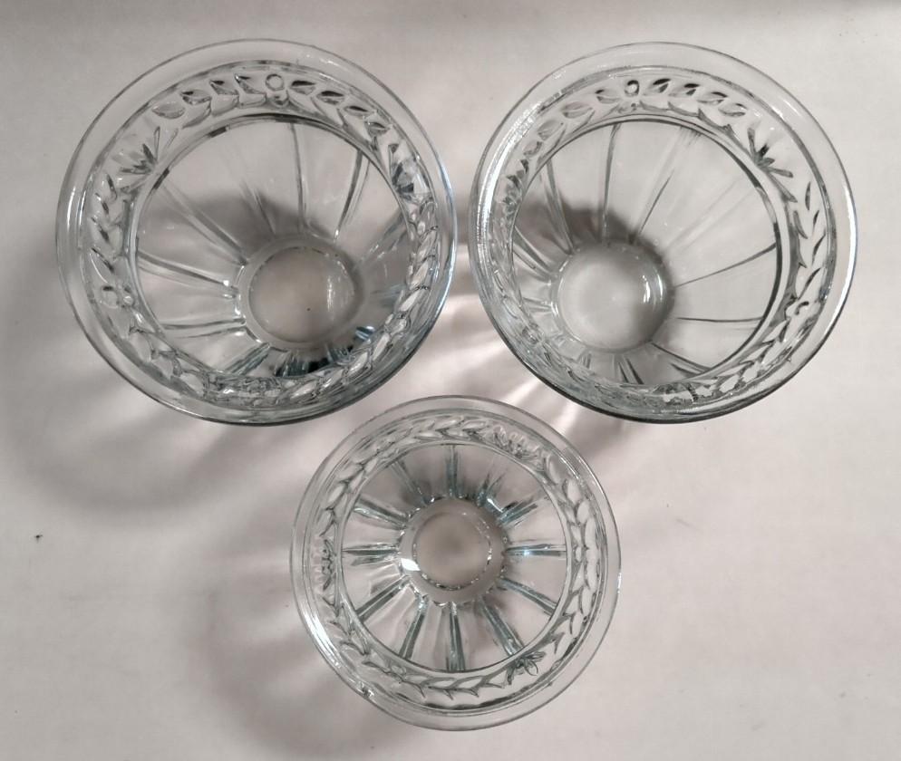drie vintage kristalglazen kommen. Noritake Crystal Germany, Ophalen of Verzenden, Zo goed als nieuw, Overige kleuren, Glas