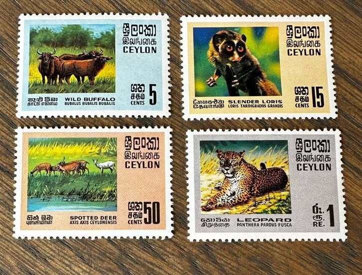 Ceylon Sri Lanka 1970 Dieren Postzegels - Ongebruikt, Postzegels en Munten, Postzegels | Azië, Ophalen of Verzenden, Zuid-Azië